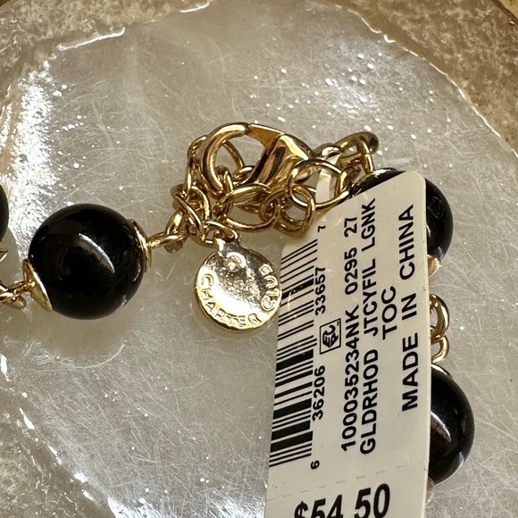 Gold Rhinestone Faux Pearl Beaded Necklace - Picture 5 of 11